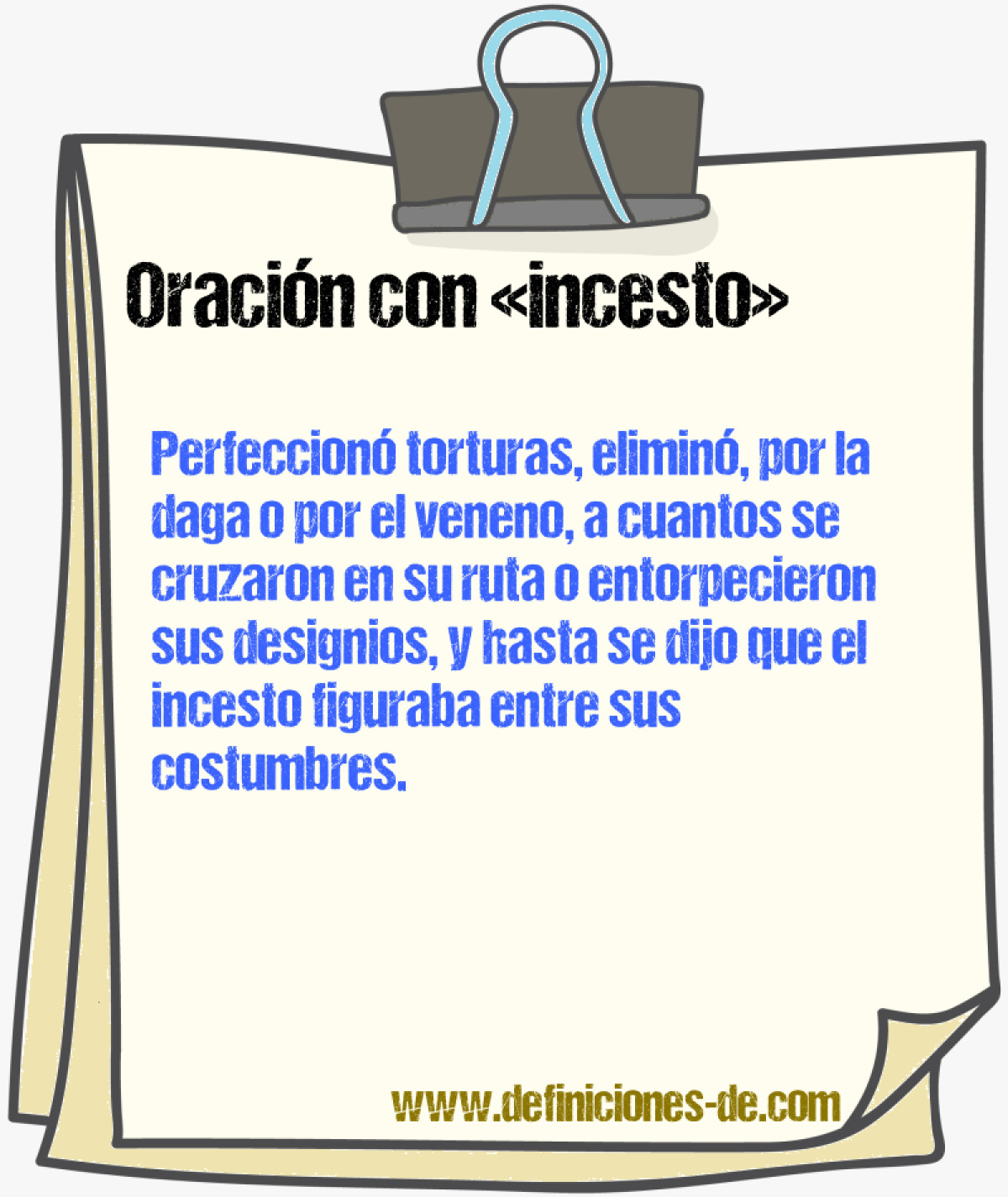 Ejemplos de oraciones con incesto