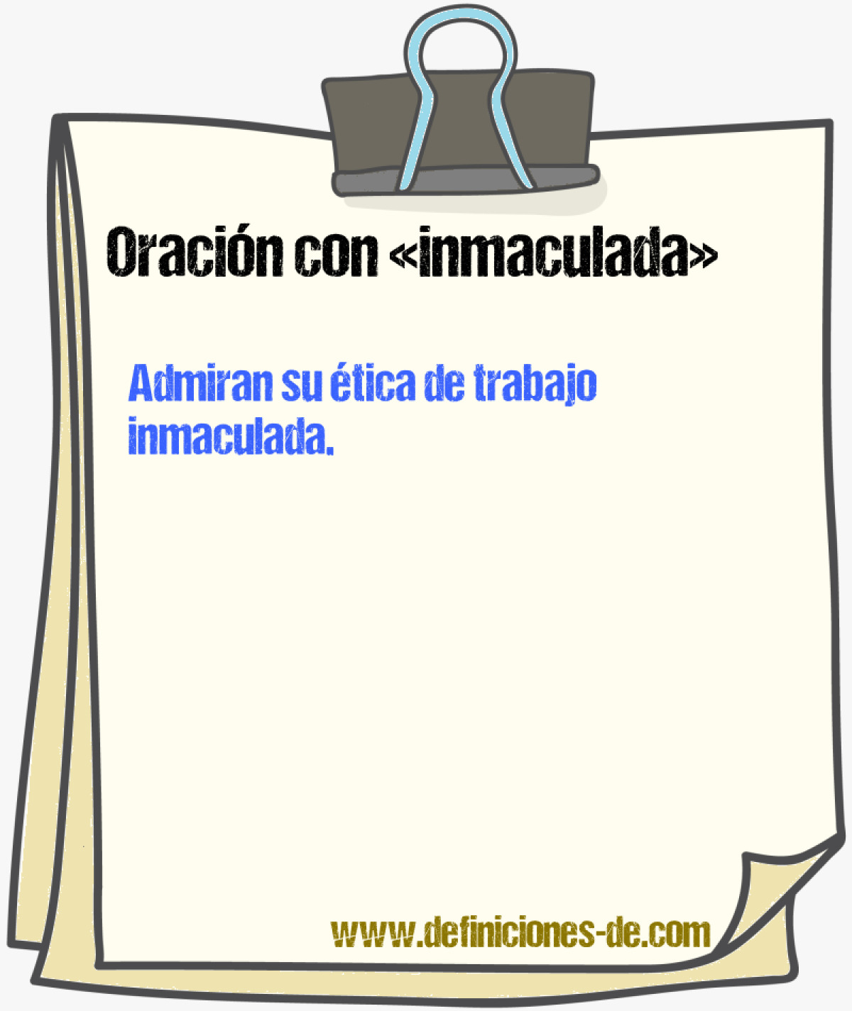 Ejemplos de oraciones con inmaculada