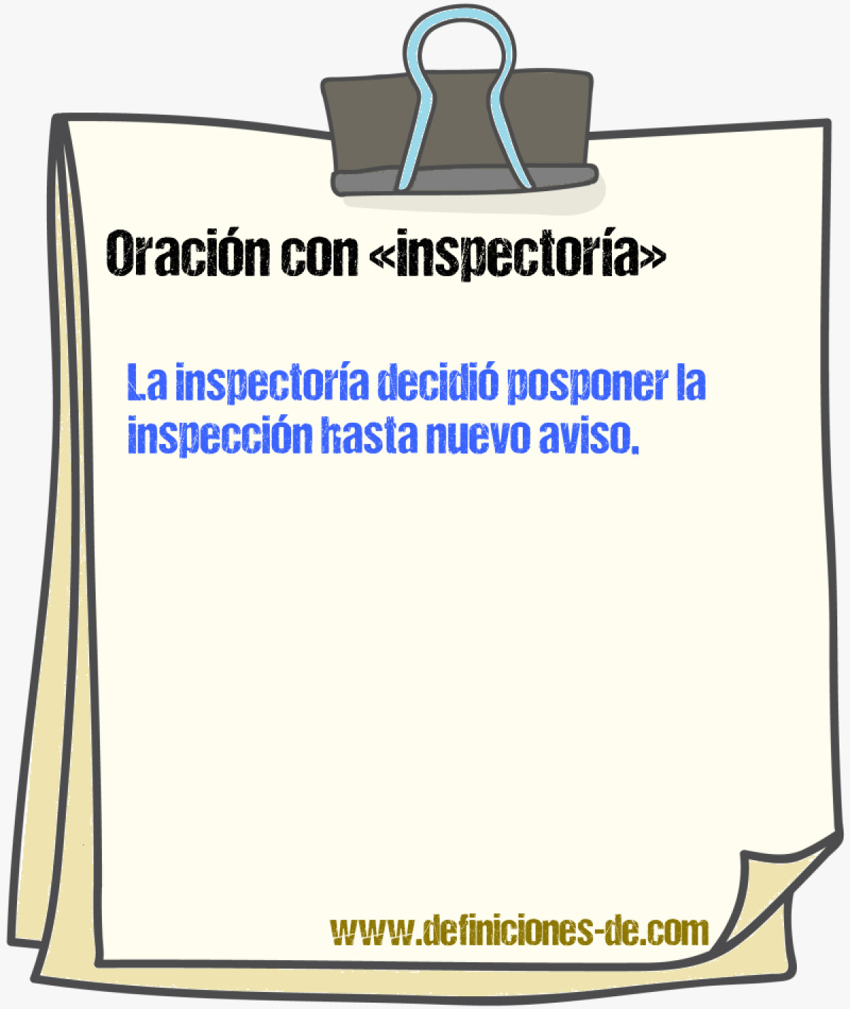 Ejemplos de oraciones con inspectora