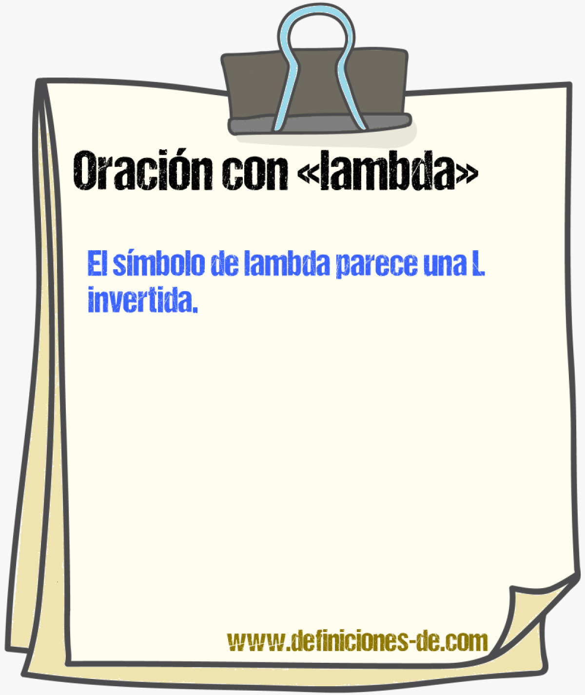 Ejemplos de oraciones con lambda