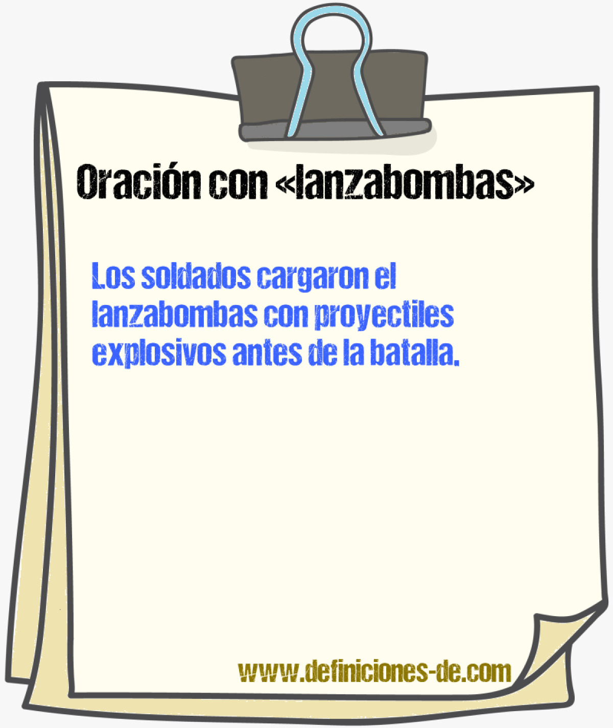 Ejemplos de oraciones con lanzabombas