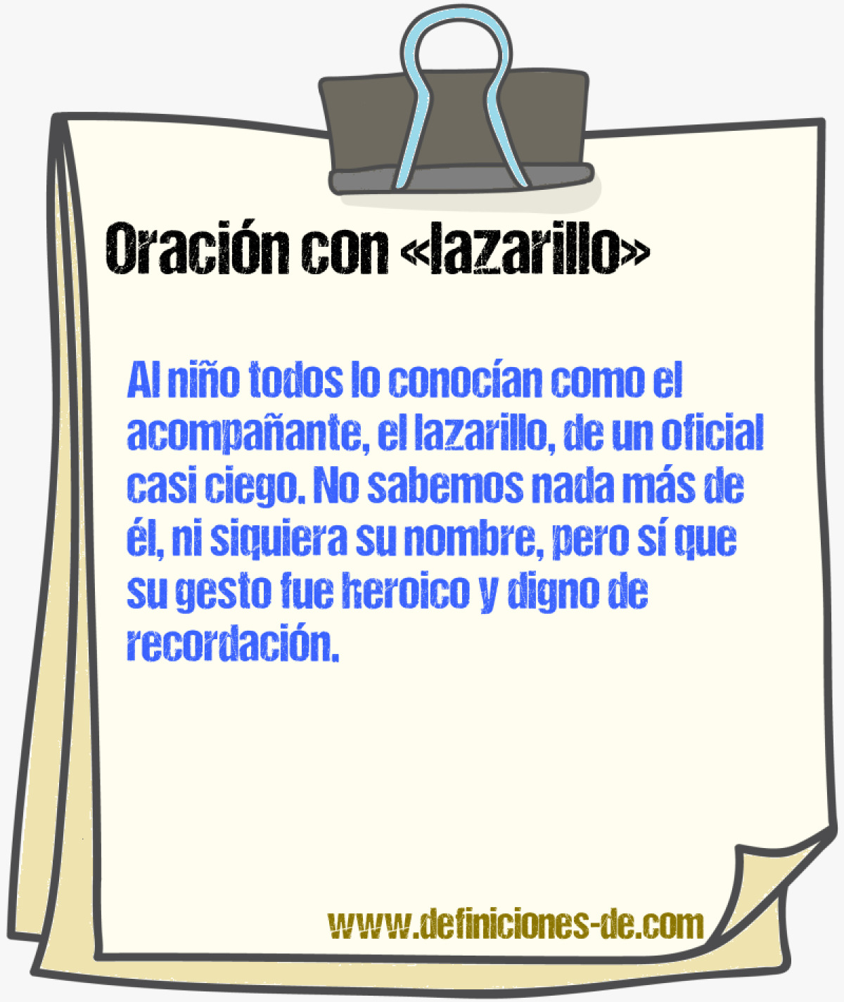 Ejemplos de oraciones con lazarillo