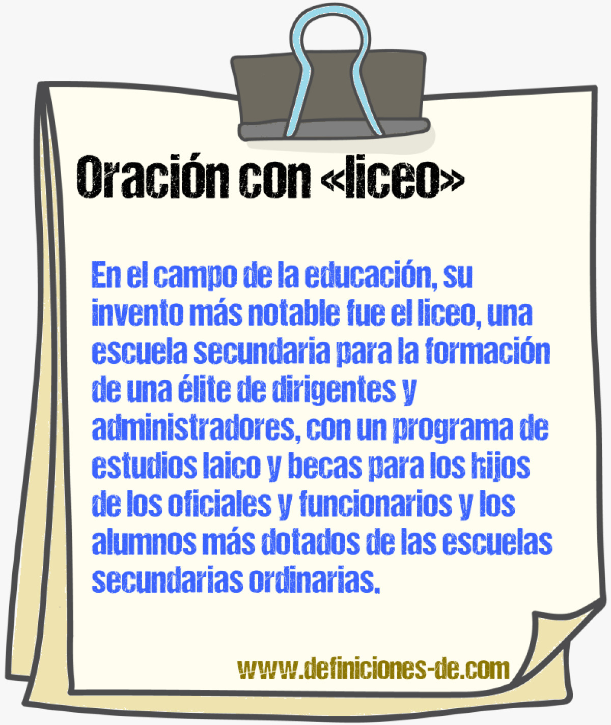 Ejemplos de oraciones con liceo