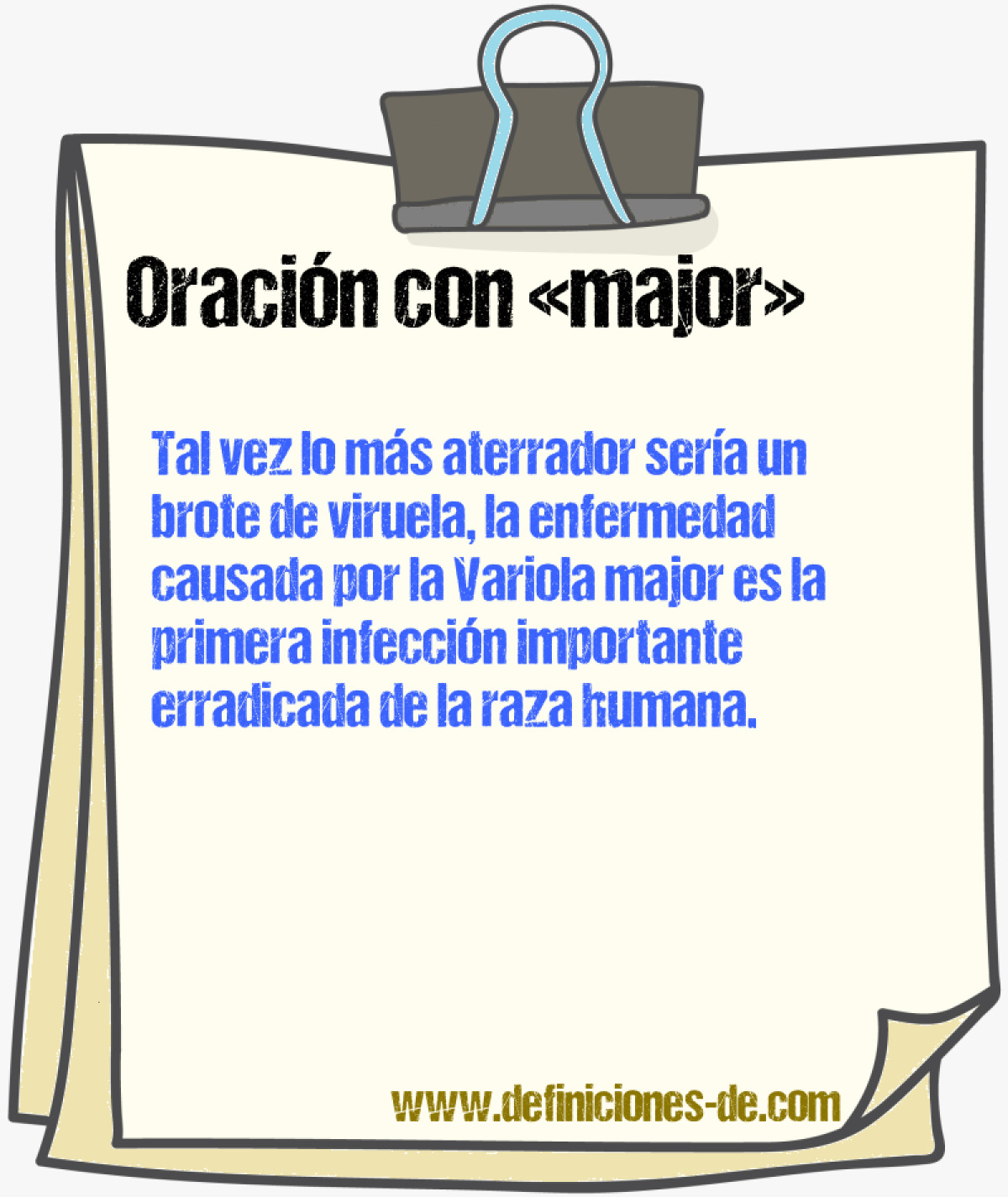 Ejemplos de oraciones con major