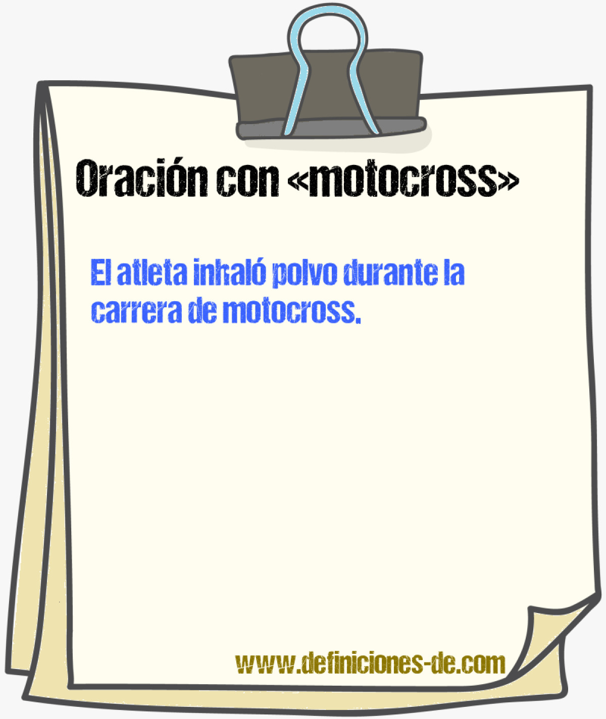 Ejemplos de oraciones con motocross