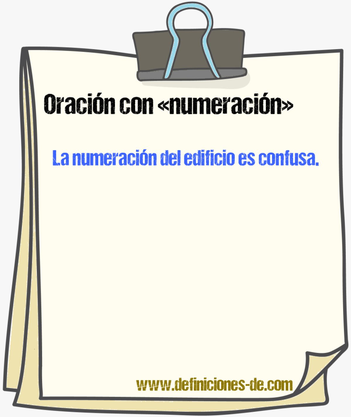 Ejemplos de oraciones con numeracin