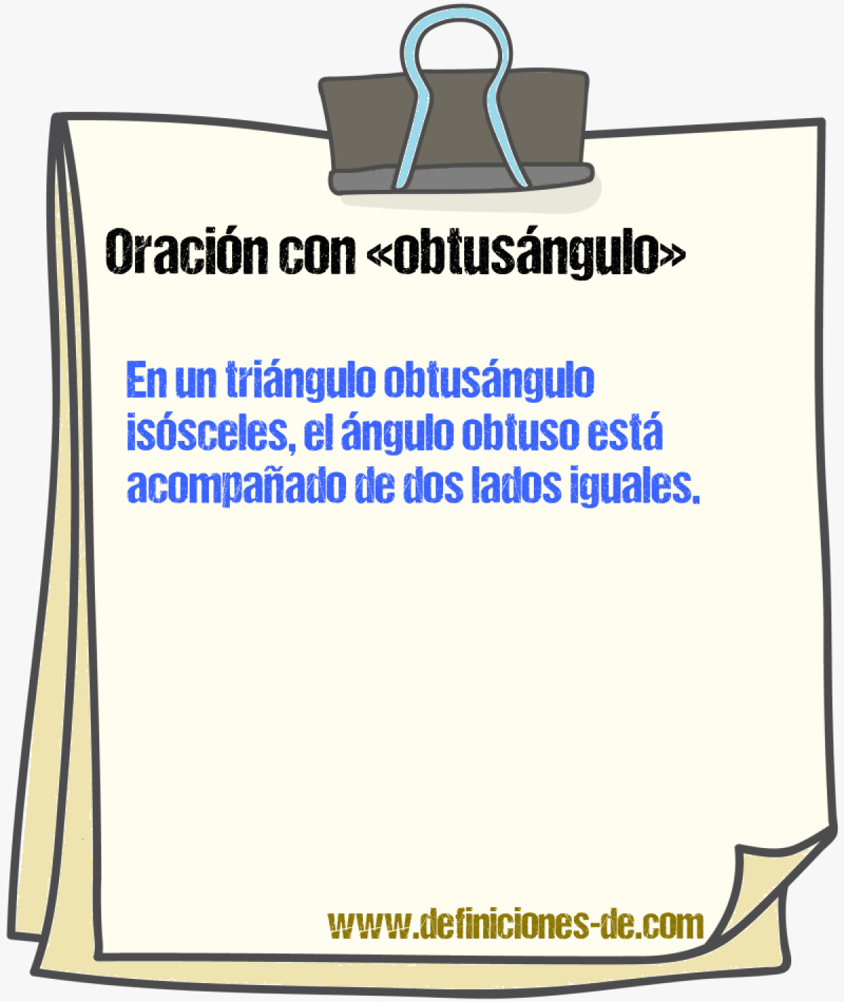 Ejemplos de oraciones con obtusngulo