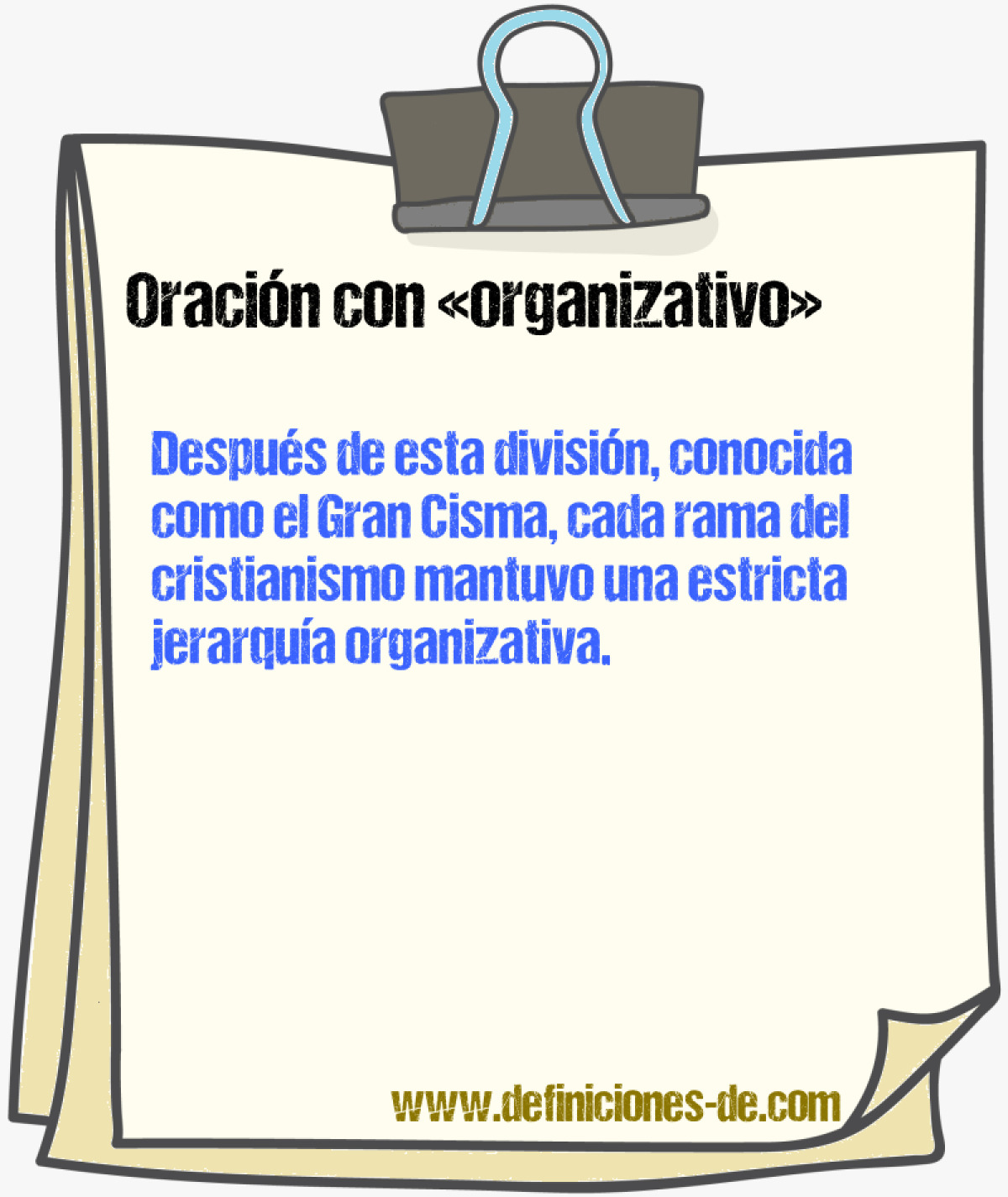 Ejemplos de oraciones con organizativo