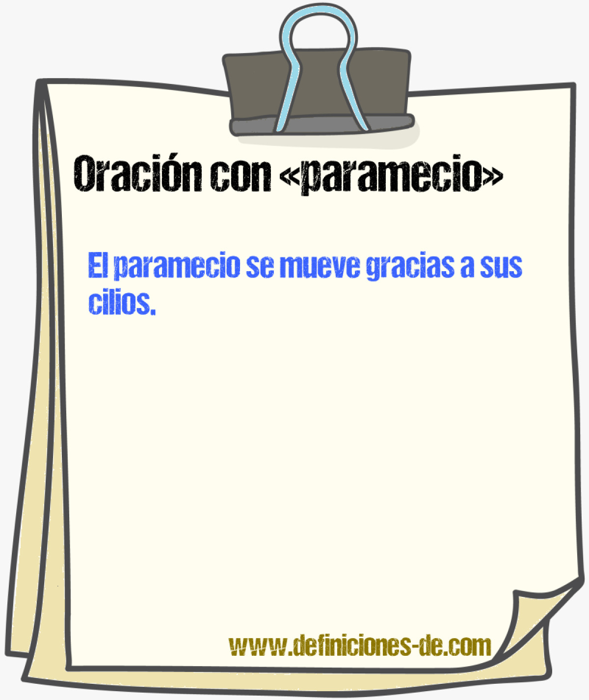 Ejemplos de oraciones con paramecio