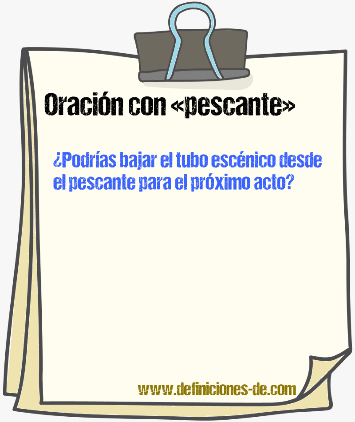 Ejemplos de oraciones con pescante