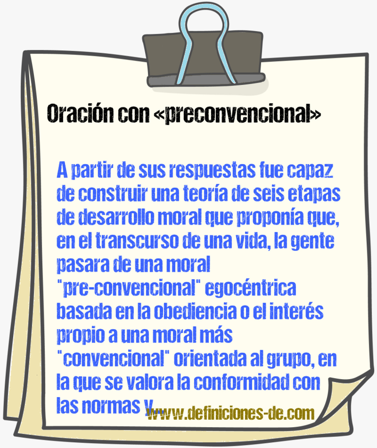 Ejemplos de oraciones con preconvencional