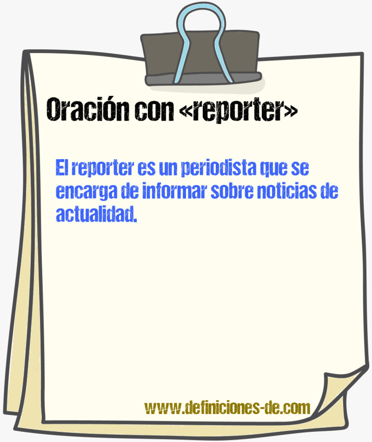 Ejemplos de oraciones con reporter