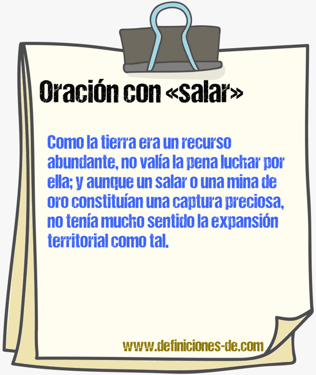 Ejemplos de oraciones con salar