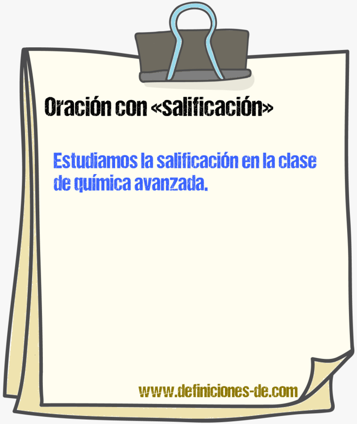 Ejemplos de oraciones con salificacin