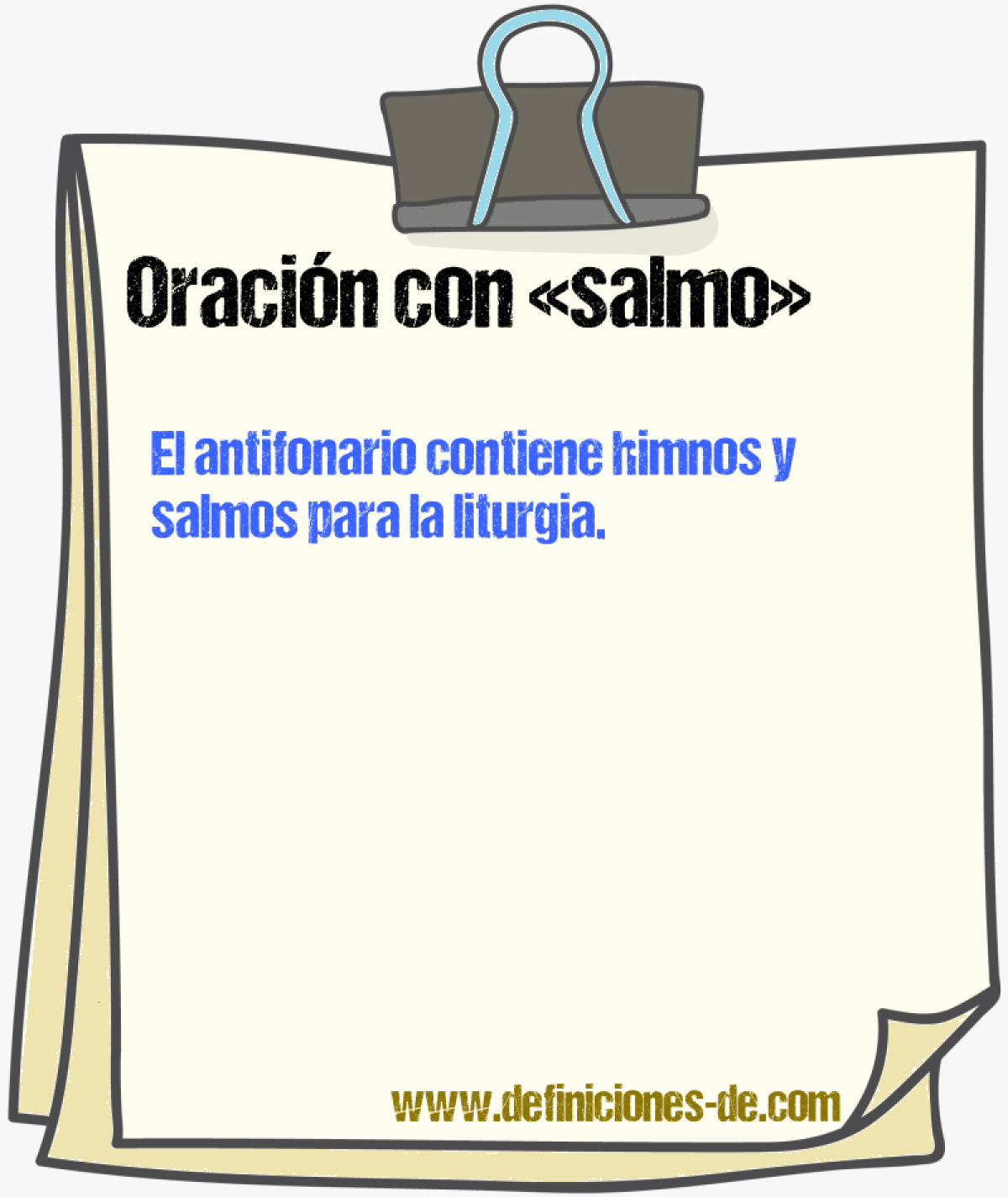 Ejemplos de oraciones con salmo