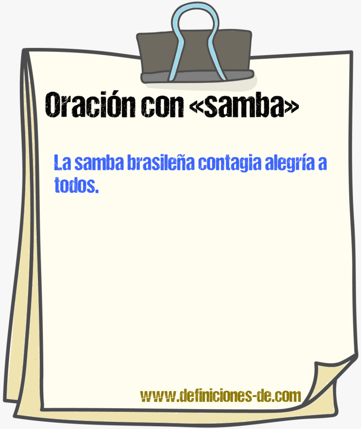 Ejemplos de oraciones con samba