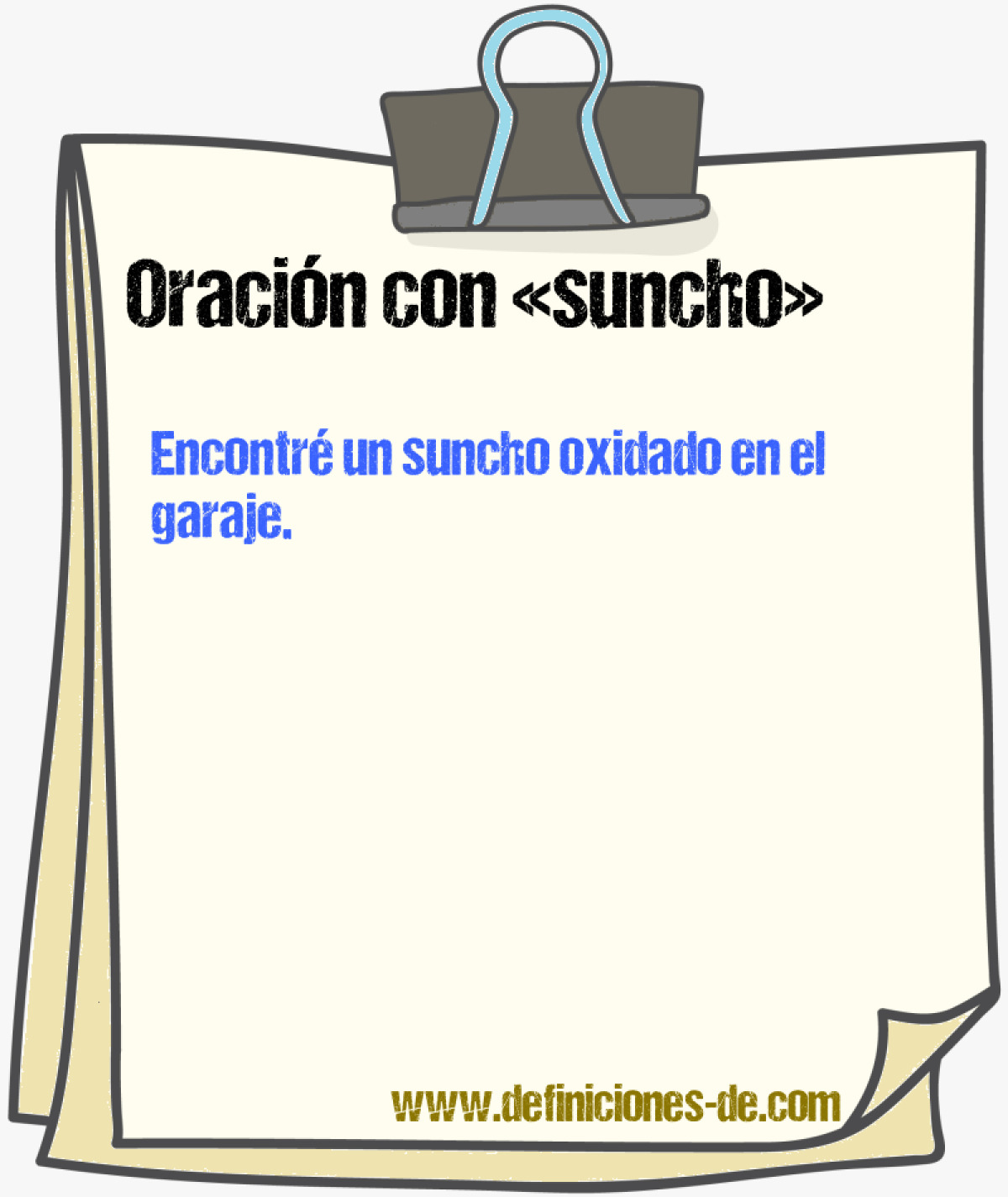 Ejemplos de oraciones con suncho