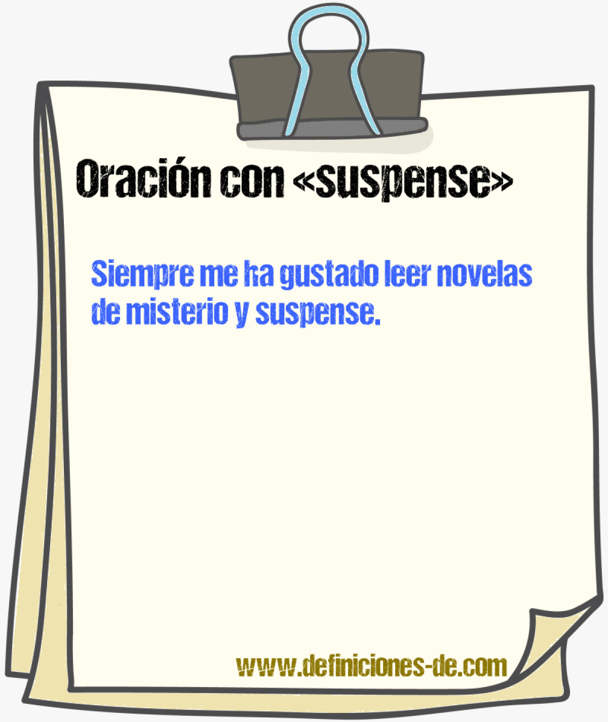 Ejemplos de oraciones con suspense