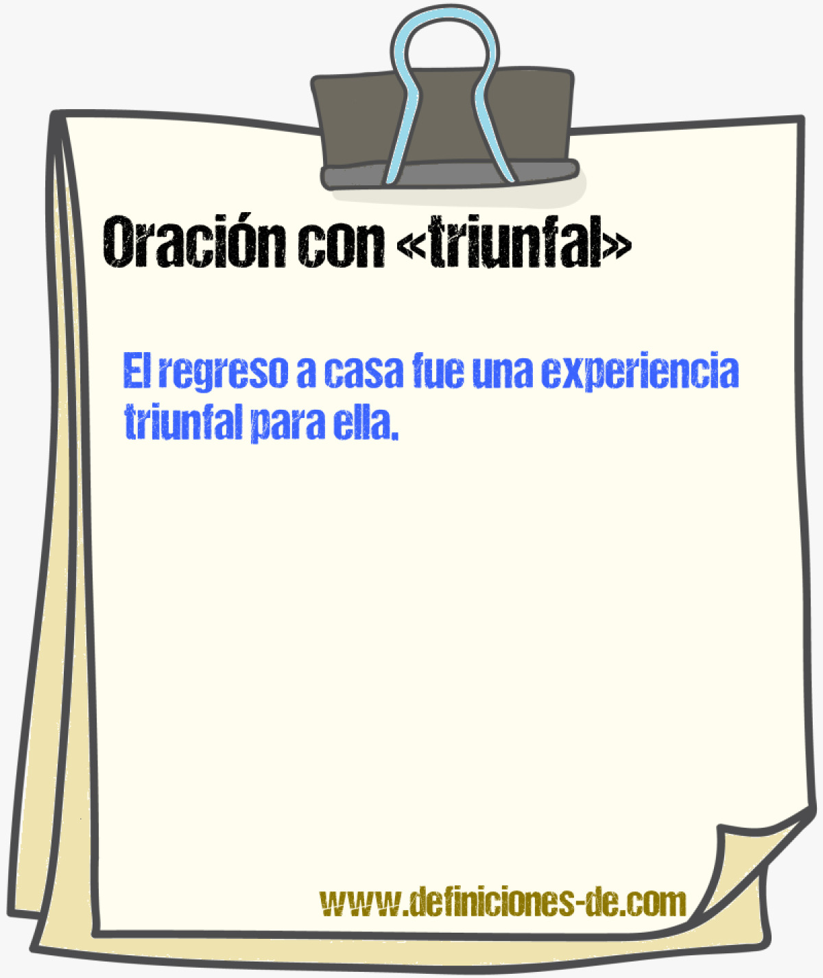 Ejemplos de oraciones con triunfal