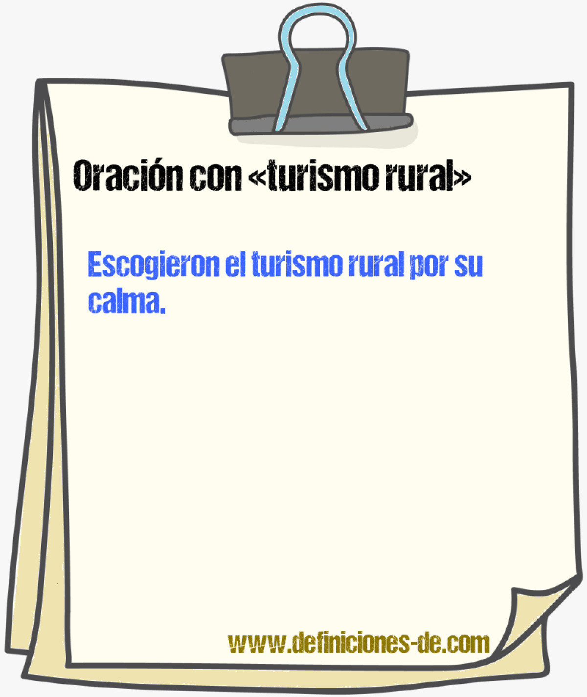 Ejemplos de oraciones con turismo rural