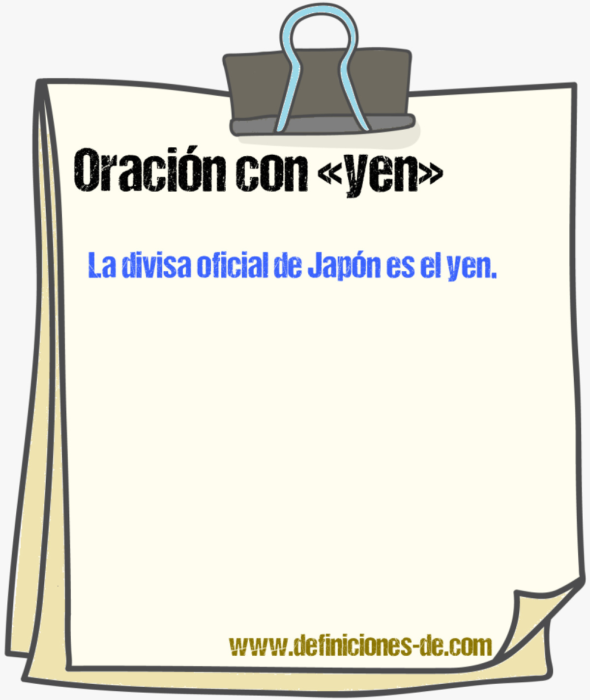 Ejemplos de oraciones con yen