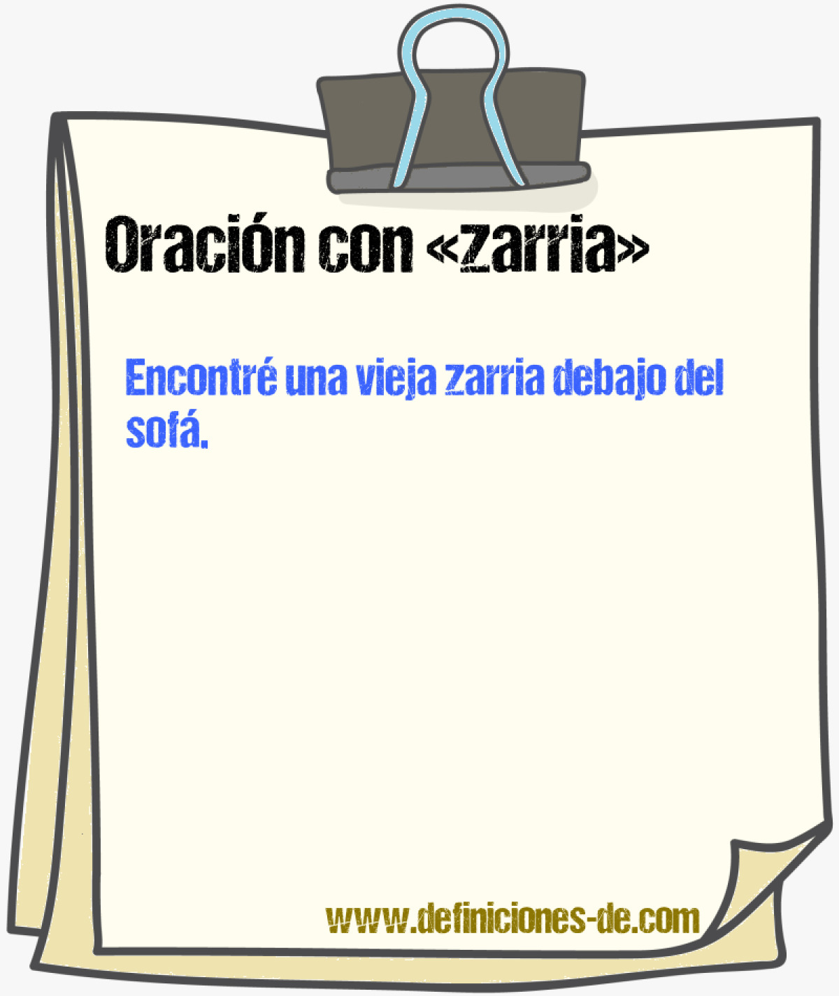 Ejemplos de oraciones con zarria