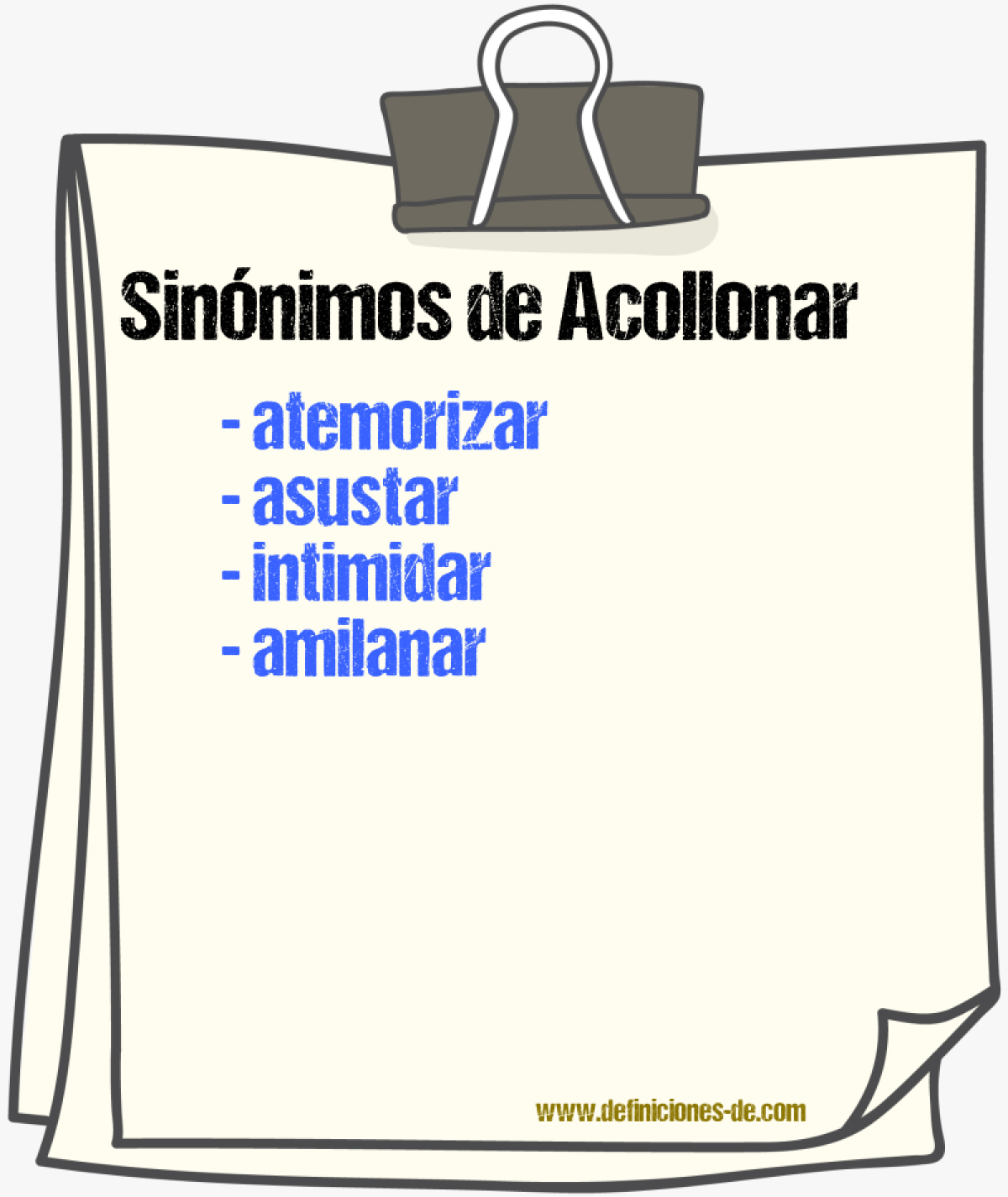 Sinnimos de acollonar