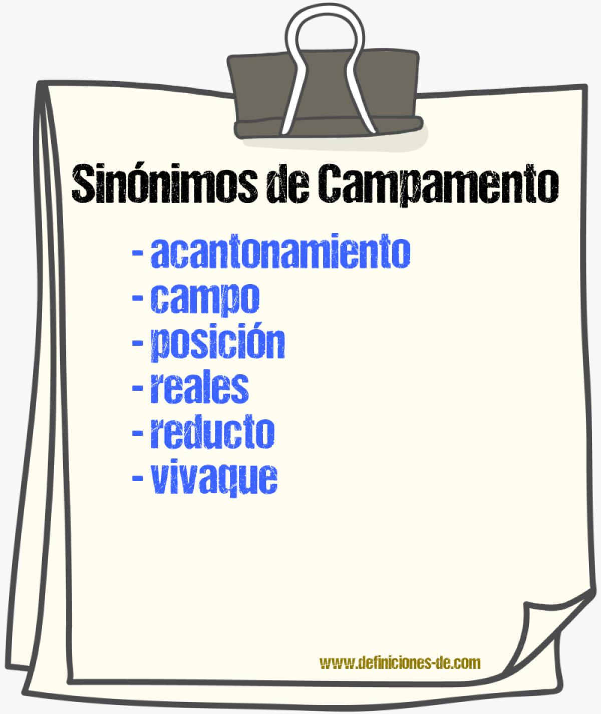 Sinnimos de campamento