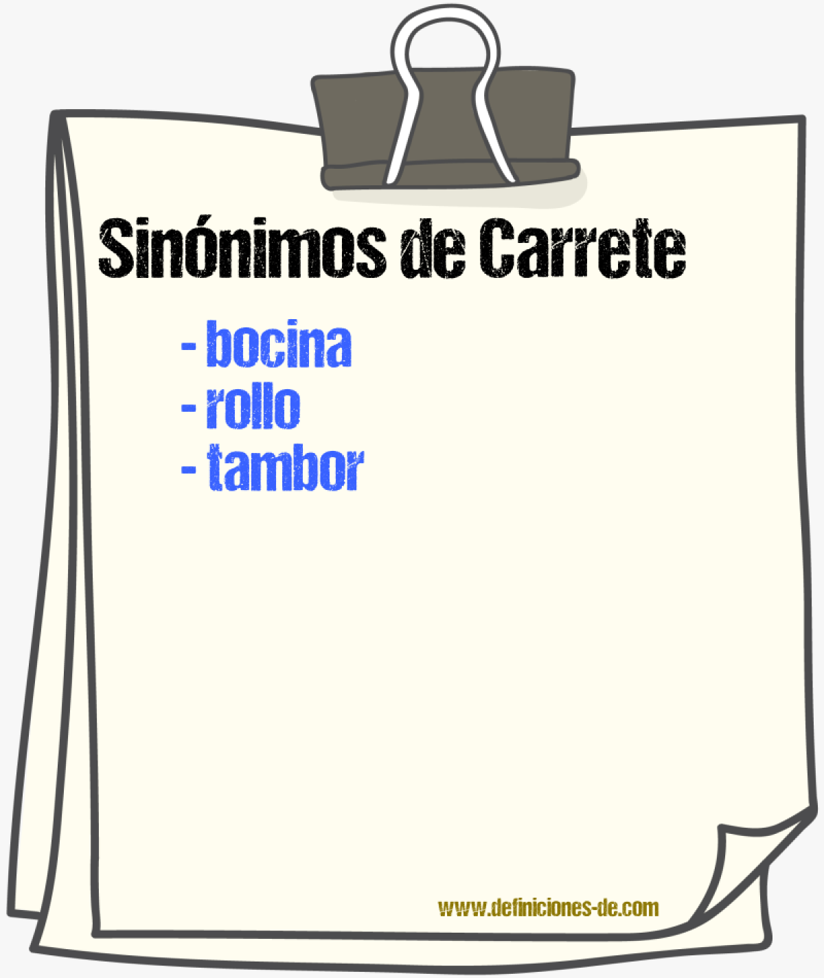 Sinnimos de carrete