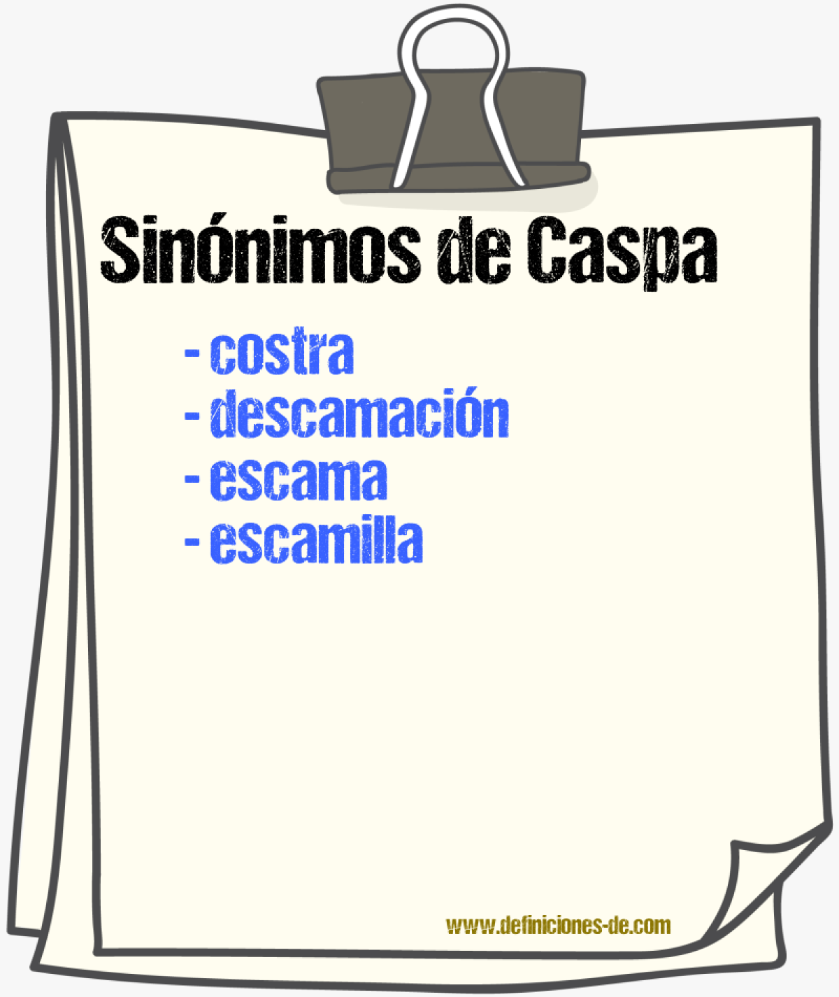 Sinnimos de caspa