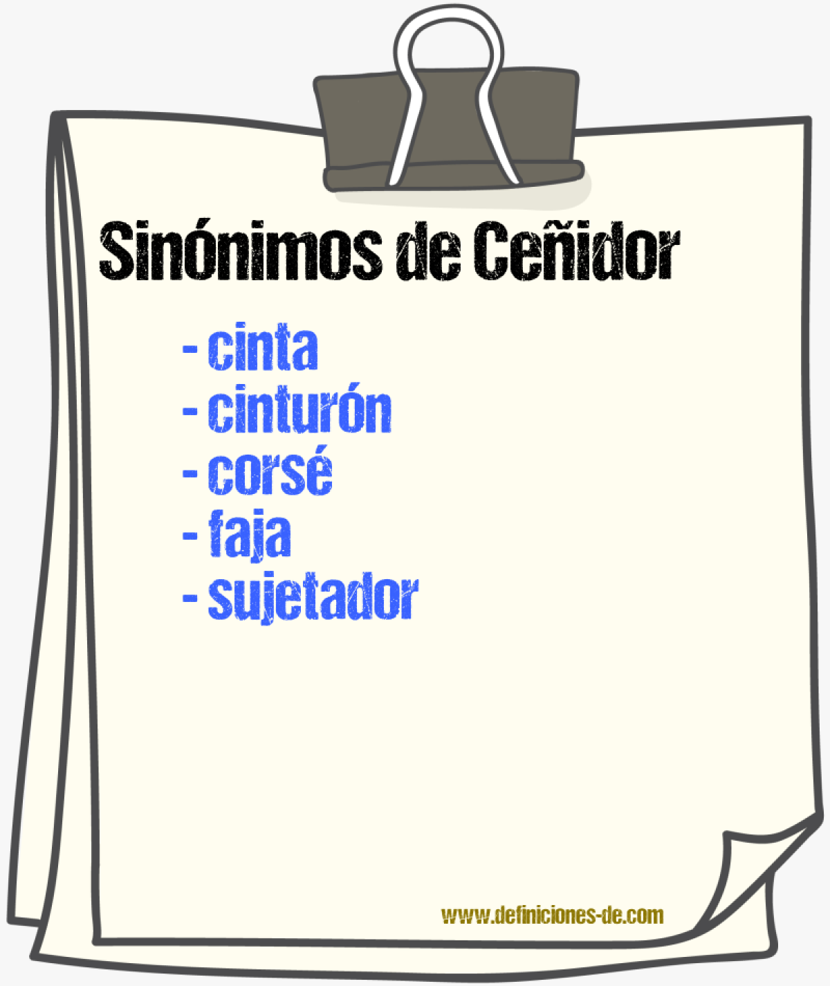 Sujetador sinonimo online