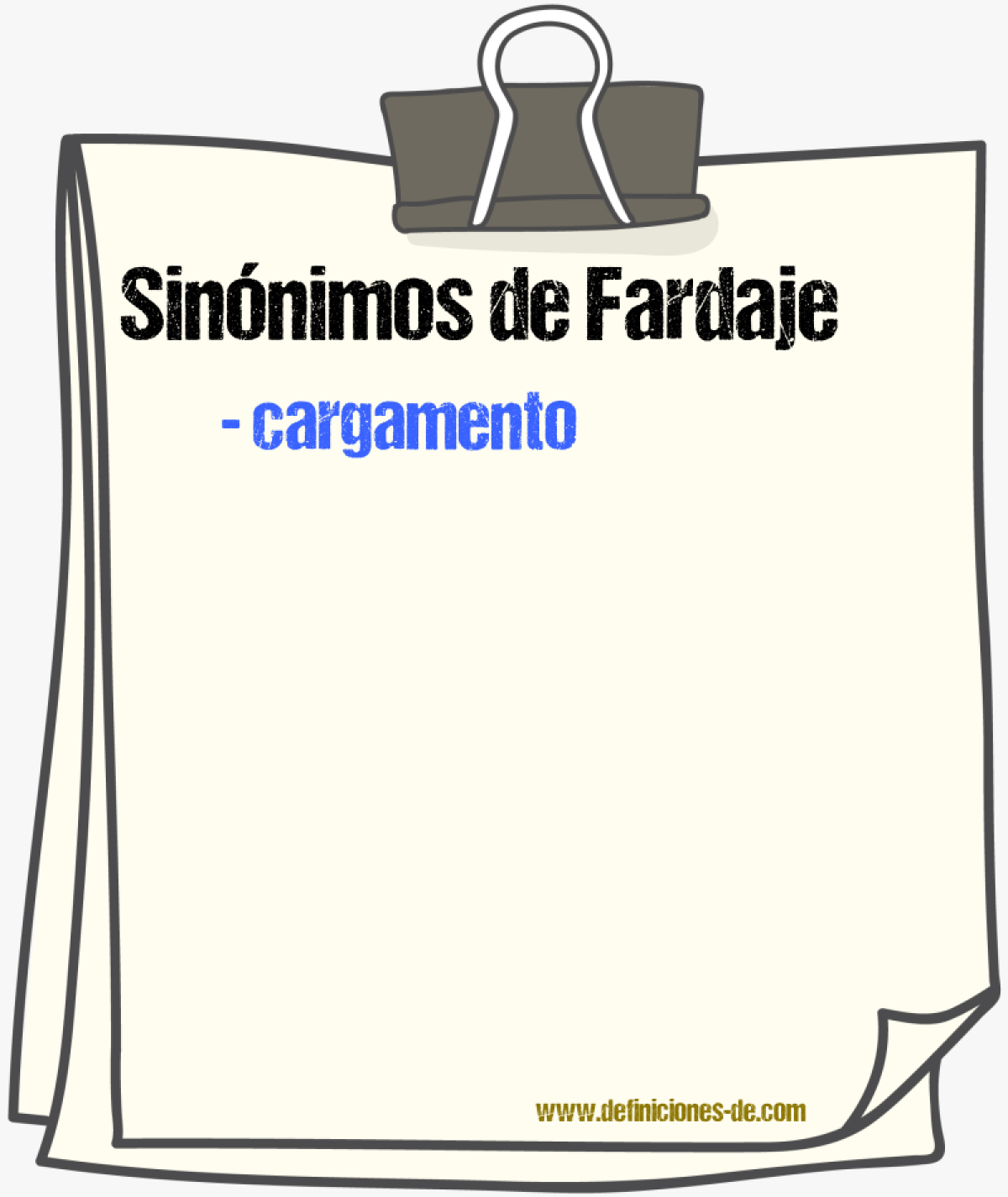 Sinnimos de fardaje