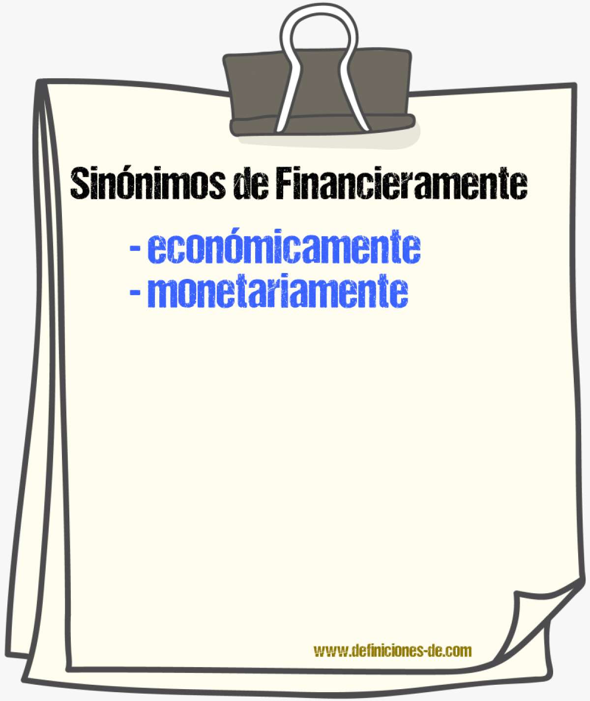 Sinnimos de financieramente