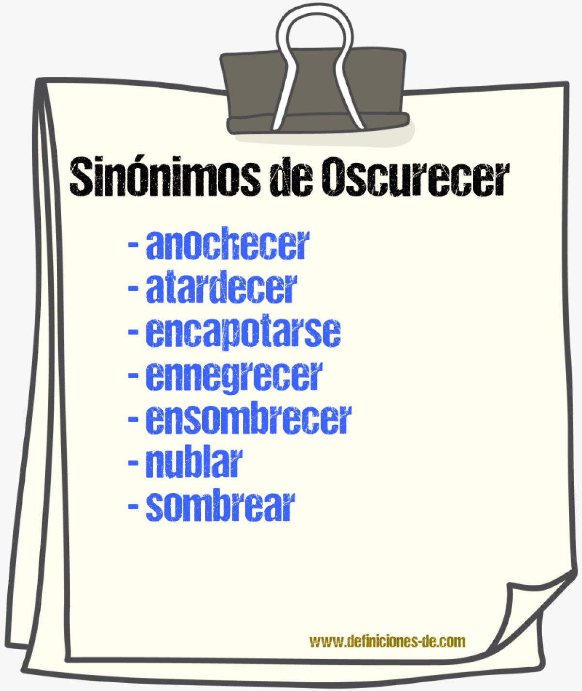 Sinnimos de oscurecer