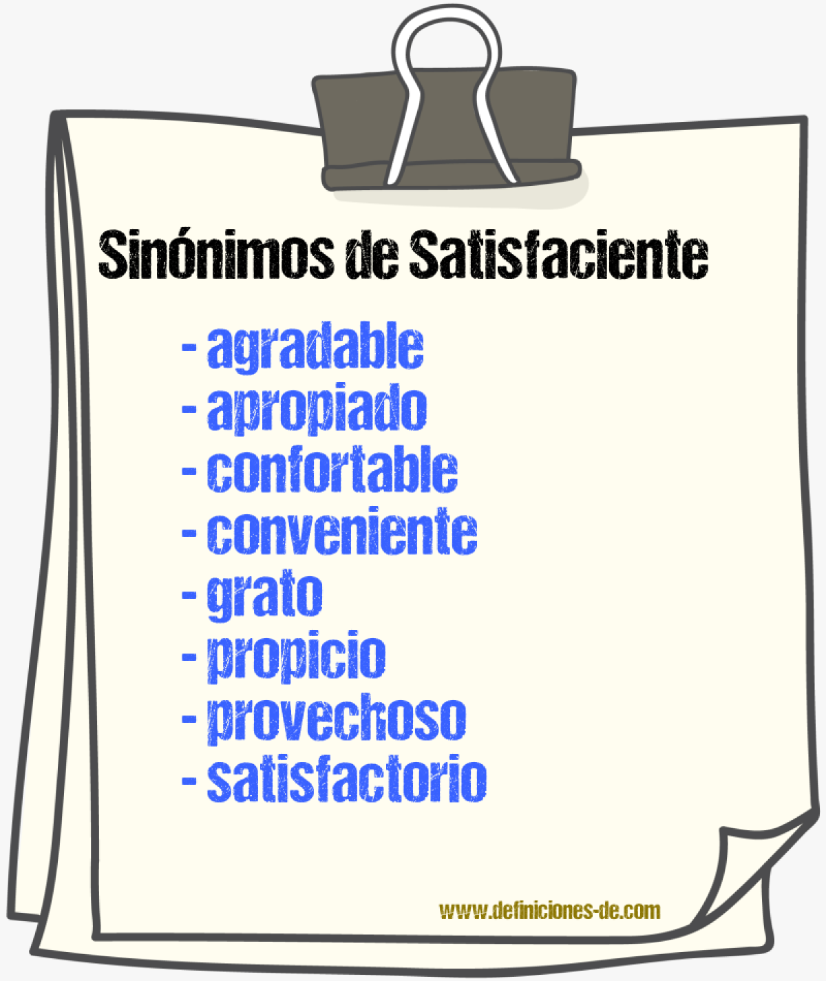 Sinnimos de satisfaciente