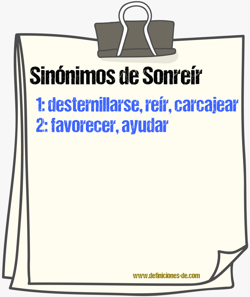 Sinnimos de sonrer