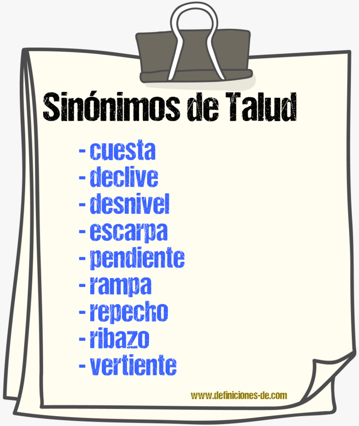 Sinnimos de talud