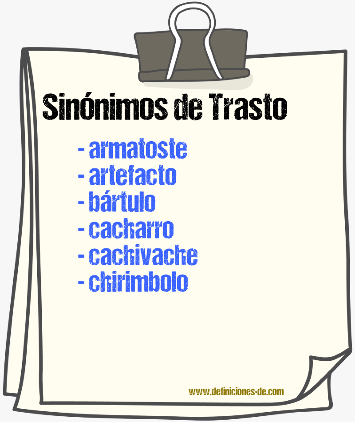 Sinnimos de trasto